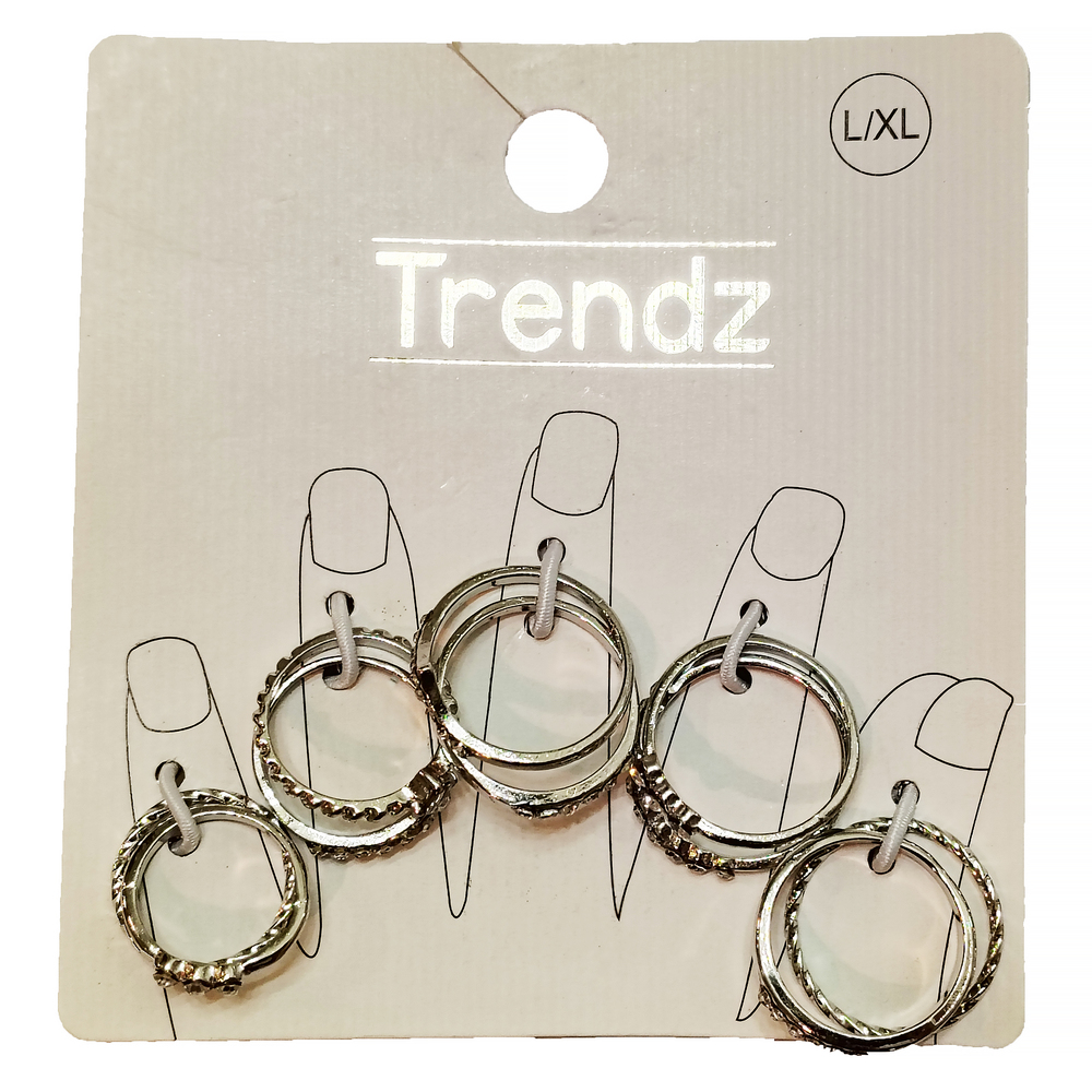 Trendz Assorted Silver Tone Rings